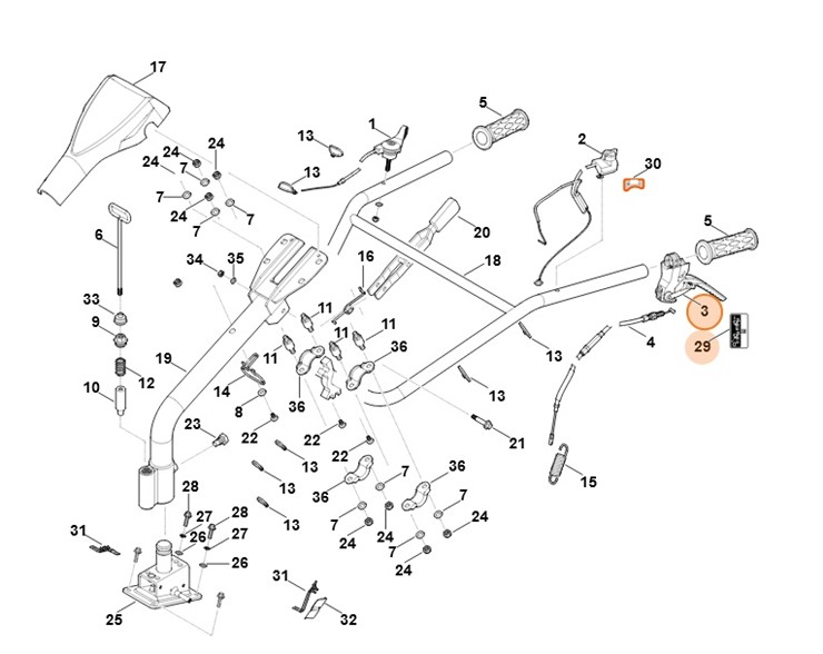 Dźwignia sprzęgła, Stihl 62507103501