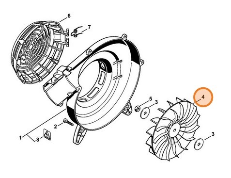 Koło łopatkowe dmuchawy, Stihl 42297043400