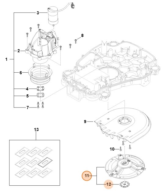 Zabierak komplet, Stihl IA017304401