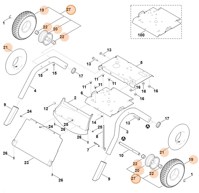 Koło kompl., Stihl 60127000400