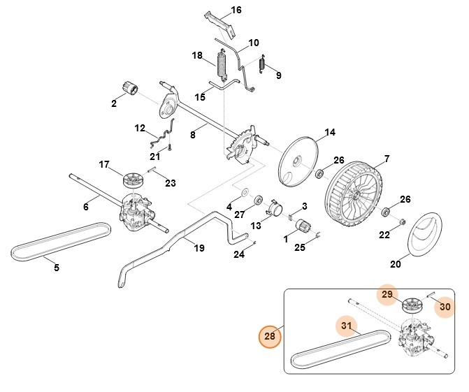 Zestaw modyfikacyjny – prędkość jazdy, Stihl 63580071095