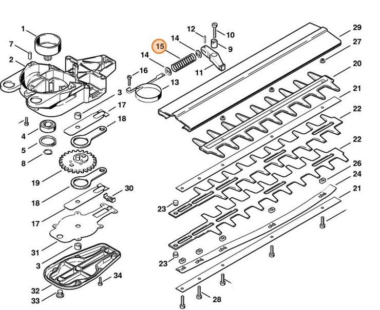 Sprężyna dociskowa, Stihl 00009971600