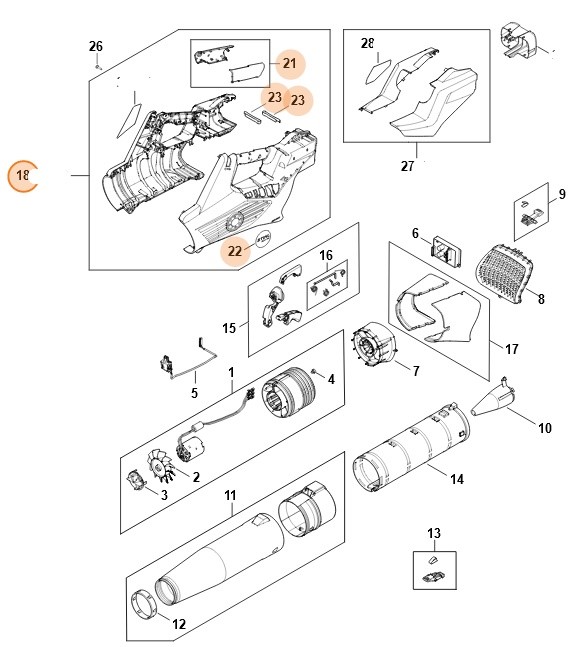 Korpus rękojeści, Stihl BA047901001