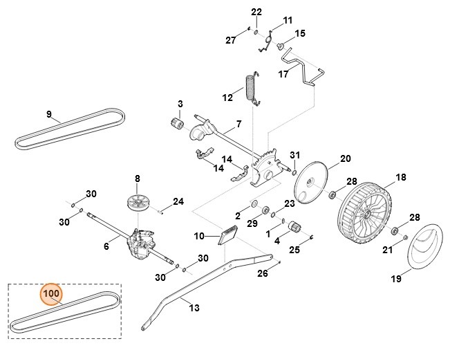 Pasek klinowy, Stihl 63607042111
