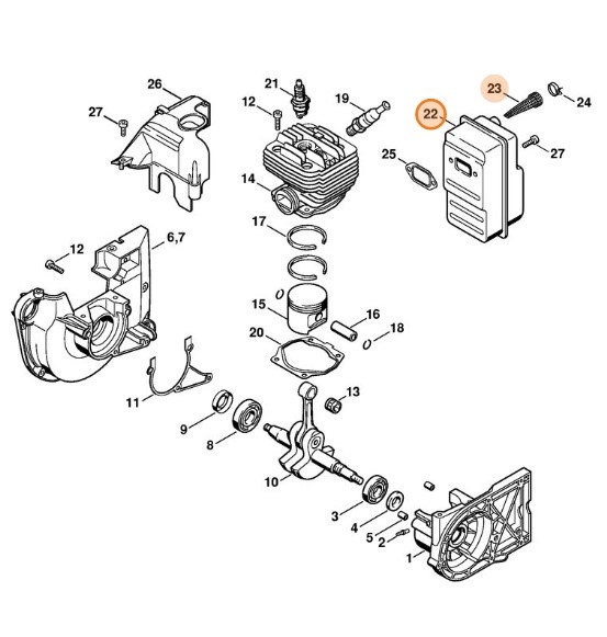 Tłumik wydechu spalin, Stihl 42231400601