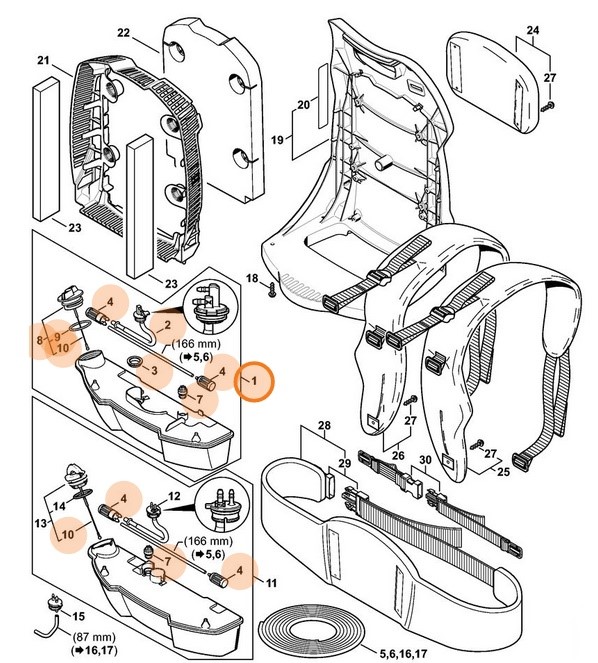 Zbiornik paliwa, Stihl 42823500407