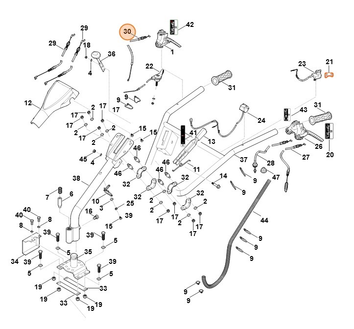 Cięgno sprzęgła biegu wstecznego, Stihl 62517109904