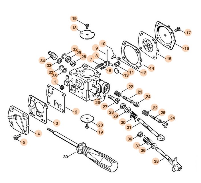 Gaźnik HS-281D, Stihl 42051200603