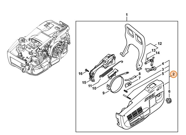 Pokrywa koła napędu łańcucha, Stihl 11456401704