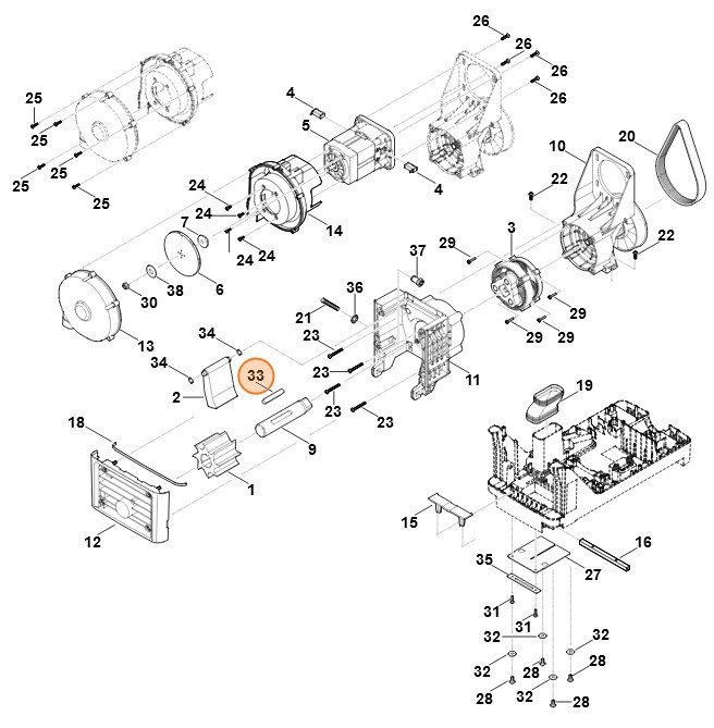 Wpust pasowany 10x8x63, Stihl 94700035191