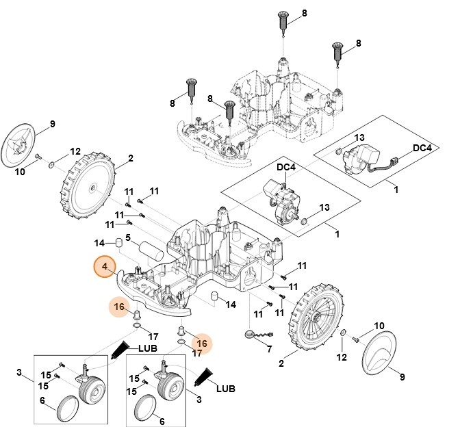 Dolna część obudowy, Stihl 63017008590