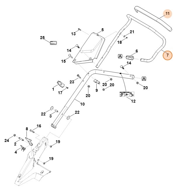 Górna część uchwytu kierującego, Stihl 63647803000