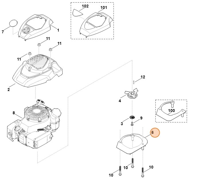 Płyta tłumiąca (izolacja termiczna), Stihl 62907061502