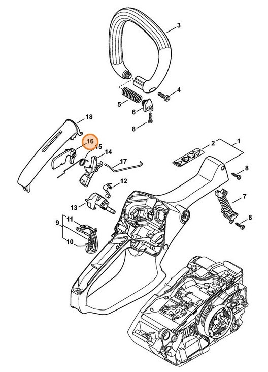 Dźwignia blokady, Stihl 11451820801