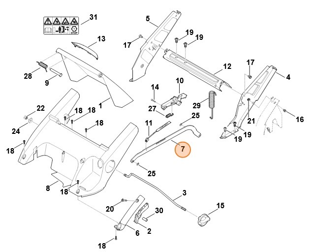 Dźwignia przełożenia kompl., Stihl 63407800400