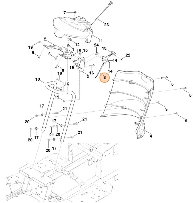 Cięgno gazu, Stihl 61701801100