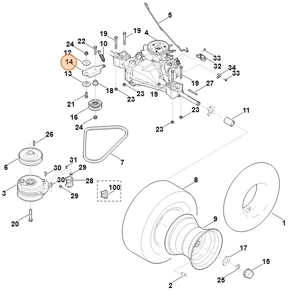 Dźwignia naprężająca, Stihl 61707042200