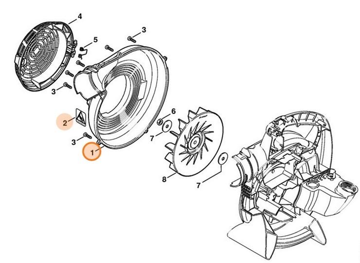 Obudowa dmuchawy - zewnątrz, Stihl 42417010700