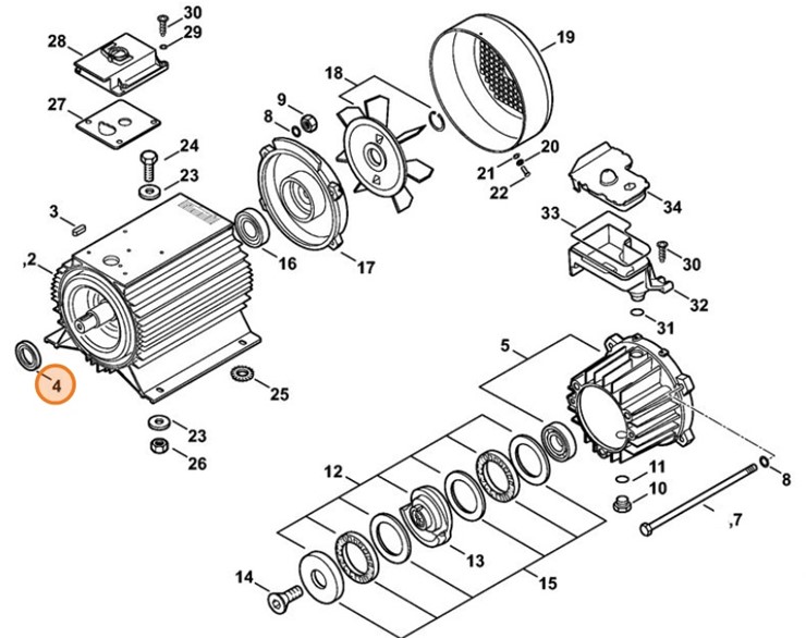 Pierścień uszczelniający wał 30x47x7, Stihl 47806090200