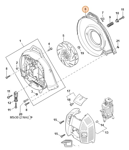 Obudowa dmuchawy - zewnątrz, Stihl 42837010700