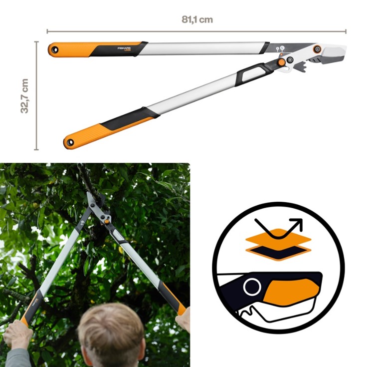 Sekator dźwigniowy nożycowy ogrodowy dwuręczny DualAction LX108 Fiskars 1080133