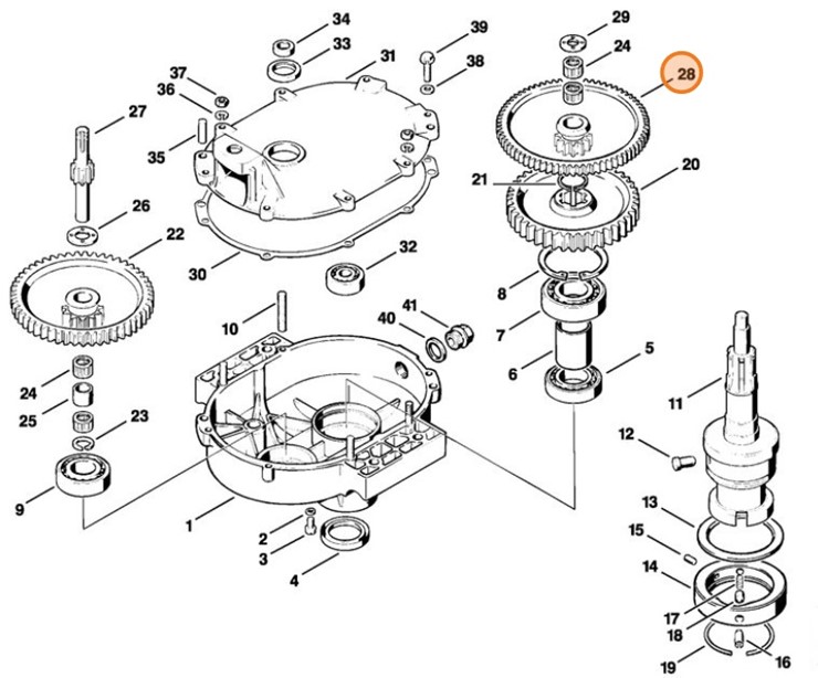 Podwójne zębate koło przekładniowe, Stihl 43086422000