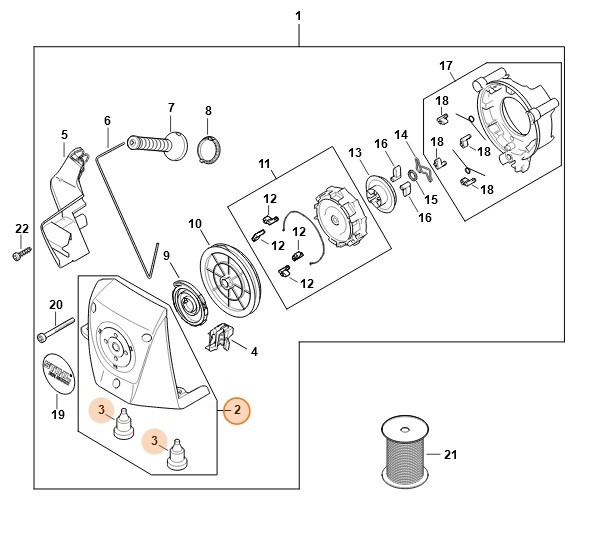 Pokrywa urządzenia rozruchowego, Stihl 42831900420