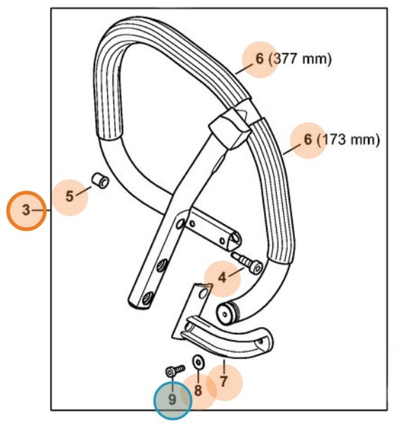 Okrągły uchwyt obwiedniowy z okładziną, Stihl 11427903701