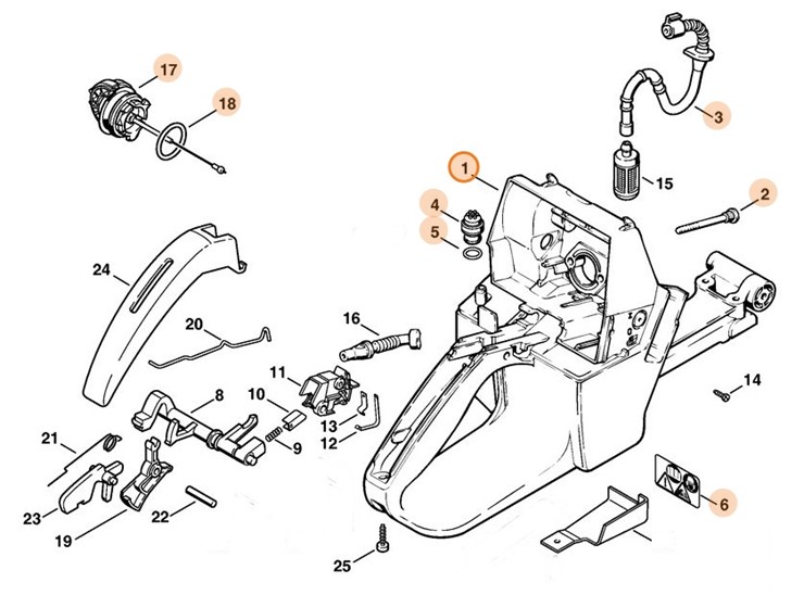 Obudowa zbiornika paliwa, Stihl 11283500851