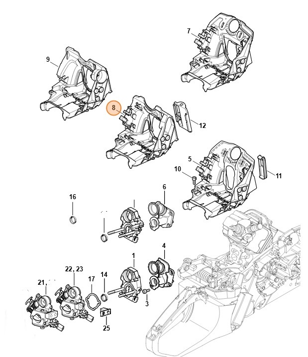Pokrywa sterowania przepływem powietrza, Stihl 11400800902