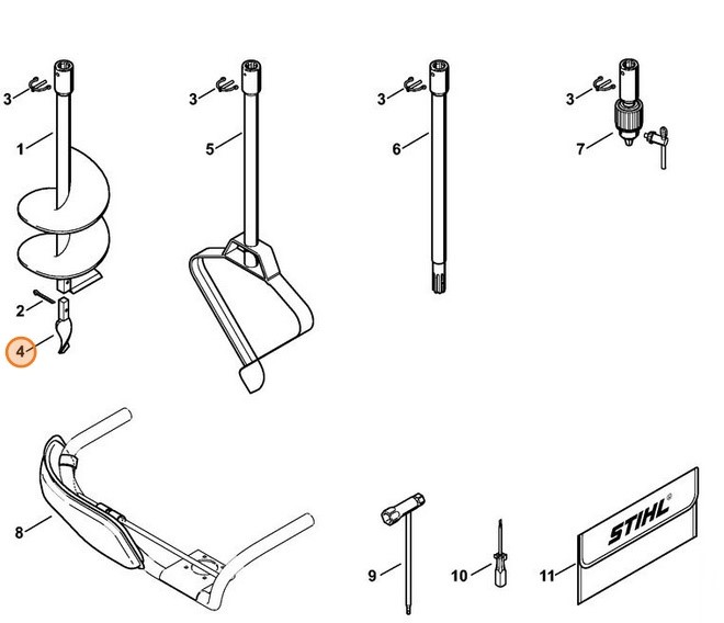 Nacinacz wstępnego pozycjonowania świdra, Stihl 43116803305