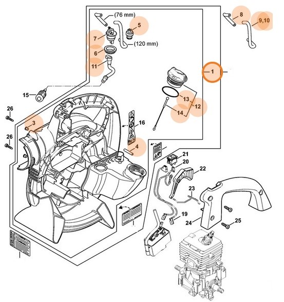 Obudowa dmuchawy, Stihl 42417004118