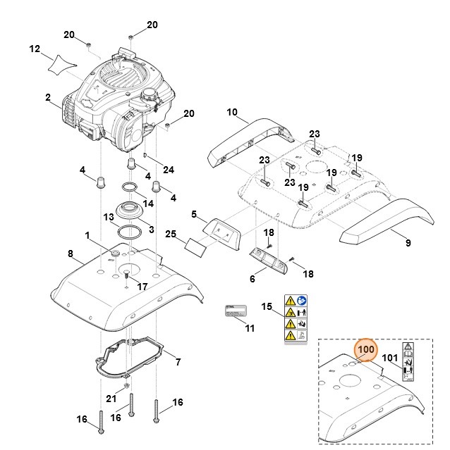 Osłona blaszana, Stihl 62417173106