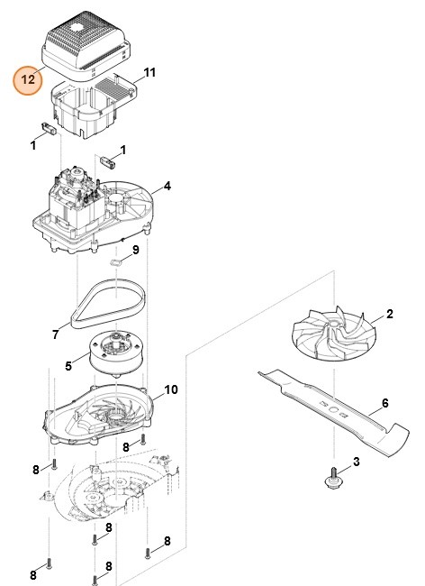Górna część kołpaka zabezpieczającego, Stihl 63387060805