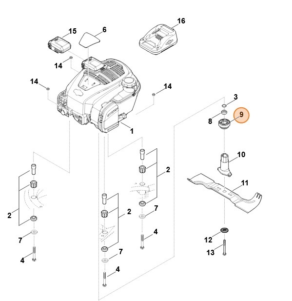 Koło paska klinowego kompl., Stihl 63647002510
