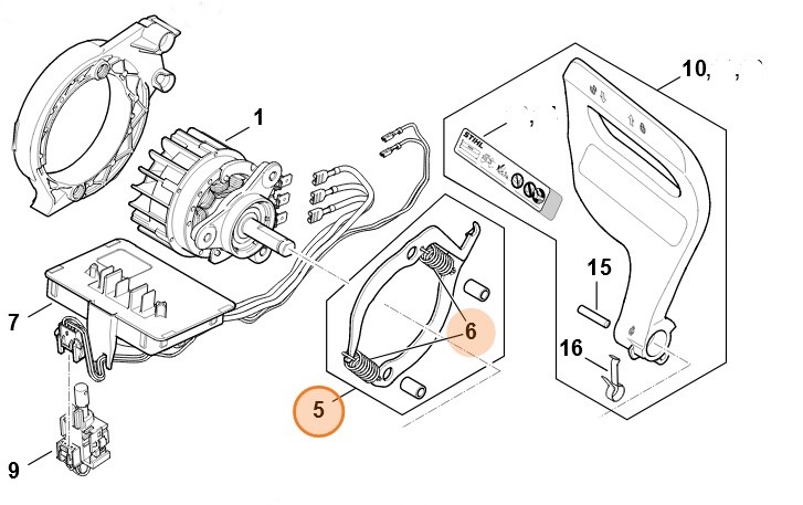 Zestaw elementów hamulca łańcucha, Stihl MA040071000