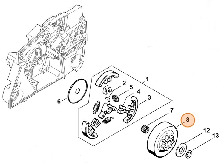 Koło napędu łańcucha 0.404" 7Z, Stihl 11246402005