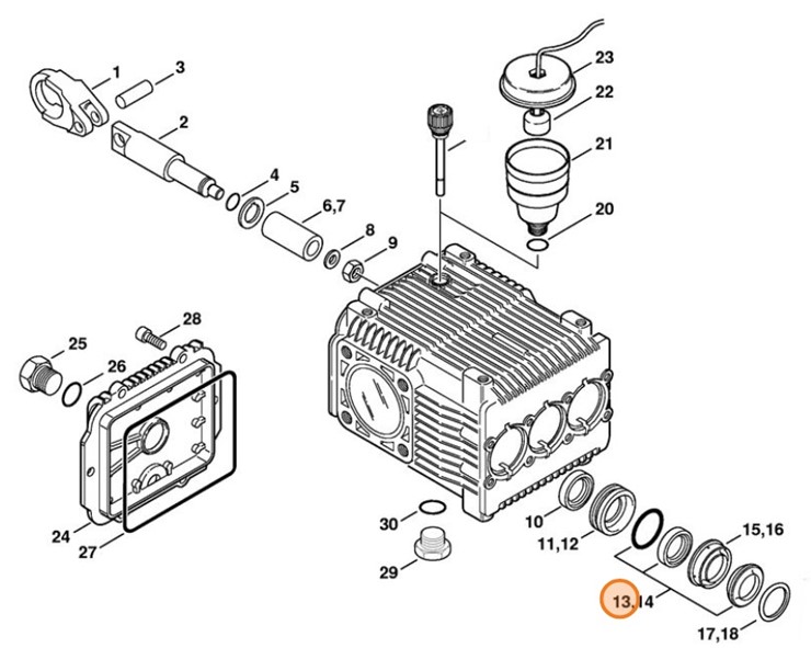 Zestaw uszczelek - tłok, Stihl 47700071051
