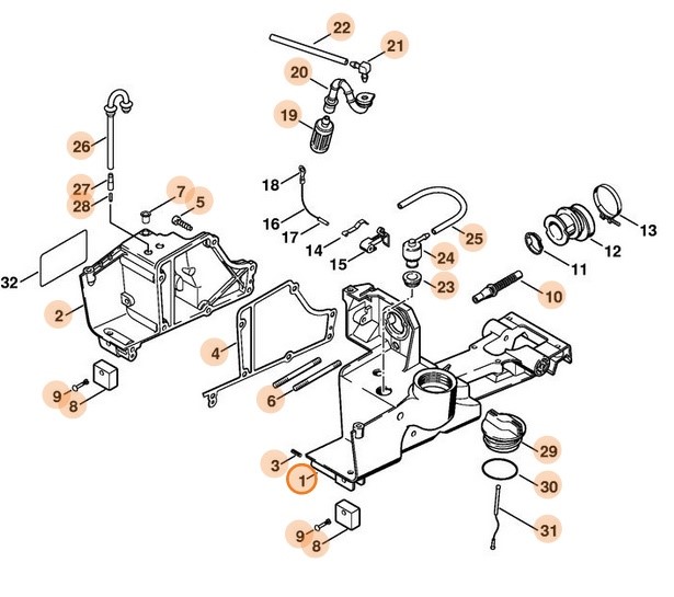 Obudowa zbiornika paliwa, Stihl 42233500804