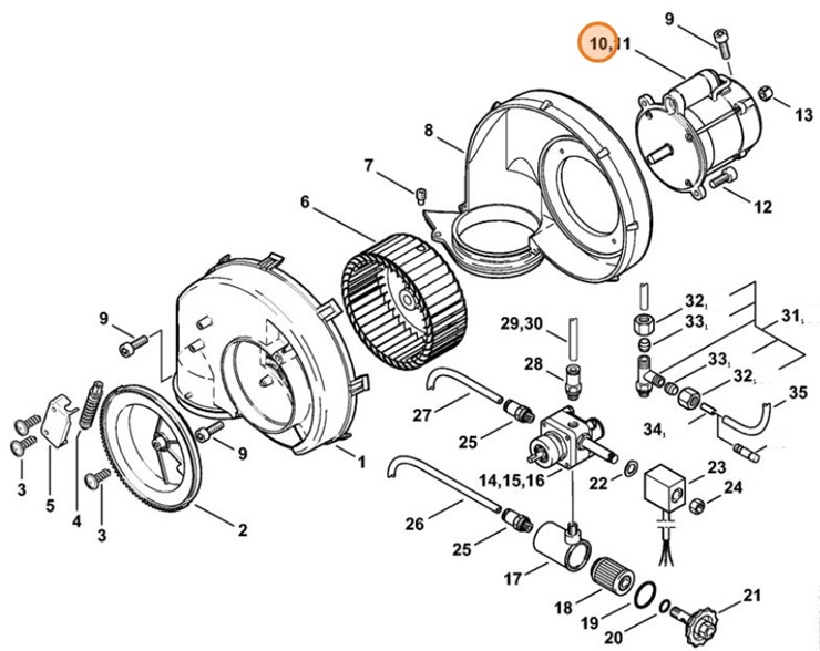 Napęd palnika 230 V/50 Hz, Stihl 47525201000