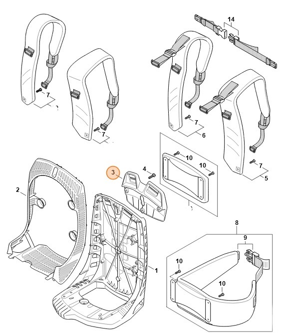 Nośna płyta barkowa, Stihl 42837011801