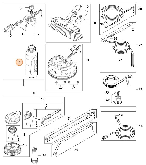 Butelka ze środkiem czyszczącym, Stihl 49105070100
