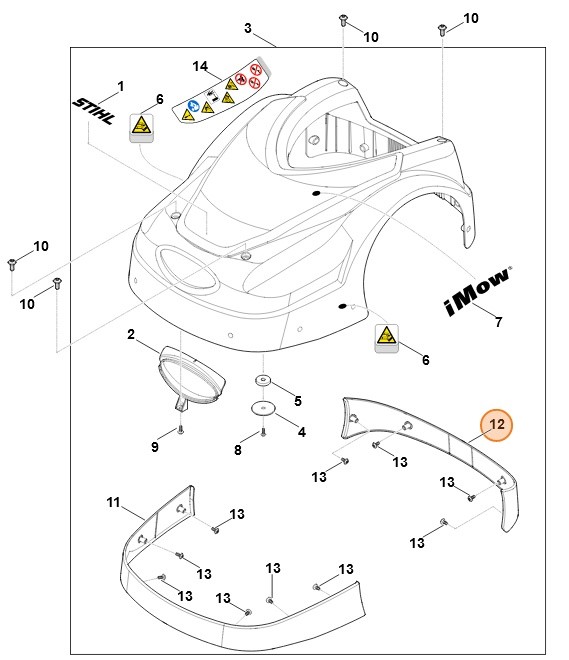 Listwa ochronna tylna, Stihl 63017067310
