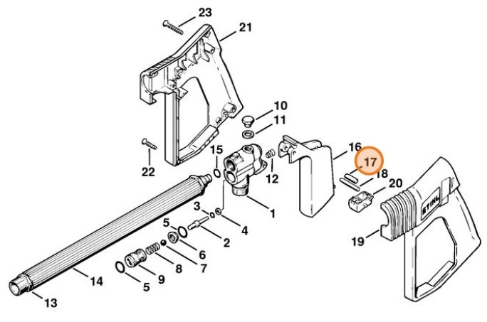 Trzpień cylindryczny 5x20, Stihl 93714702620