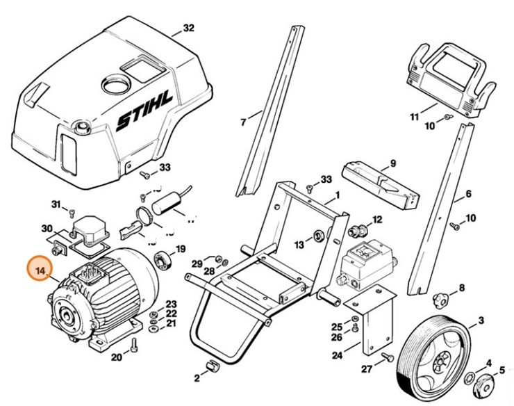 Silnik elektryczny 3x200 V/50, 60 Hz, Stihl 47166000220