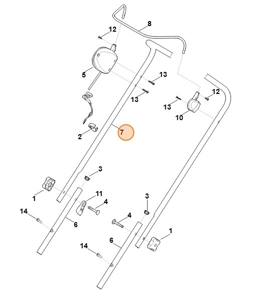 Górna część uchwytu kierującego, Stihl 63207635005