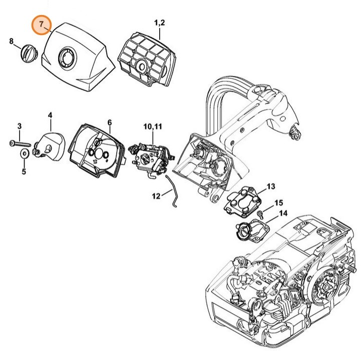Pokrywa komory gaźnika, Stihl 11451401904