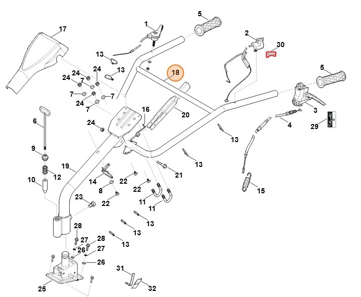 Górna część uchwytu kierującego, Stihl 62507405200