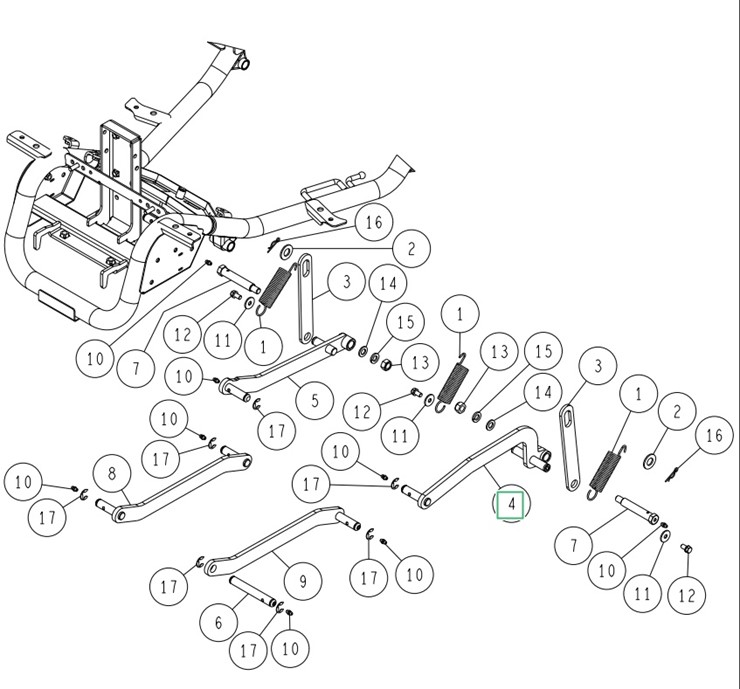 Ramię łącznika tylnego (L) , Orec 0329-5040H