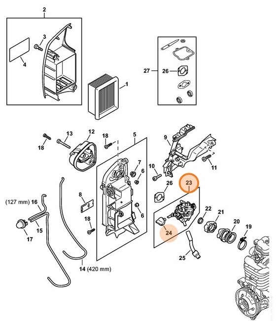Gaźnik 4283/01, Stihl 42831200601